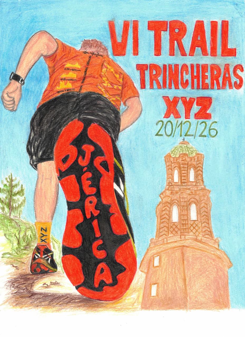 Obra de Irene Marco, ganadora de la categoría Juvenil del Concurso de Carteles Trail Trincheras XYZ 2026